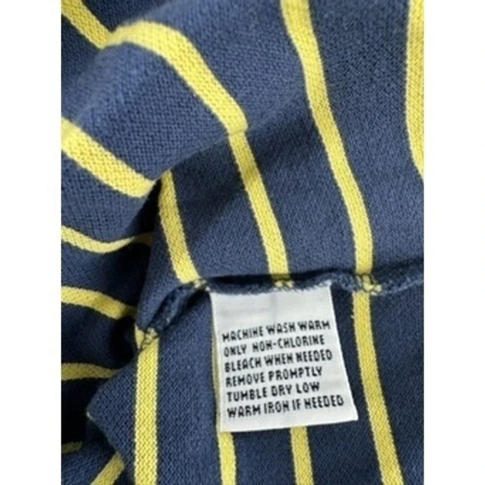 Polo Golf Ralph Lauren Medium Navy Yellow Striped Polo Shirt Men's‎ Short Sleeve